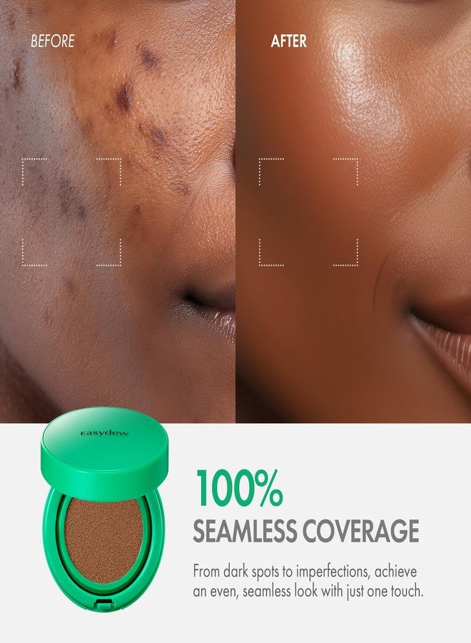 Easydew Mela B Toning Ampoule Cushion - 2-in-1 Korean Skin Care & Face Beauty Makeup - Age-Defying Full Coverage Cushion Foundation with Niacinamide & Hyaluron-Vital C 0.45 oz (#27 Golden) - Image 4